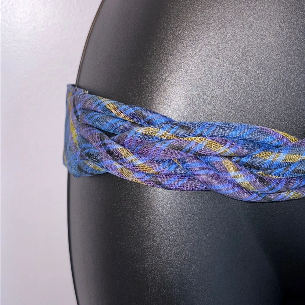 Made In India Silk Plaid Braided Belt OS
